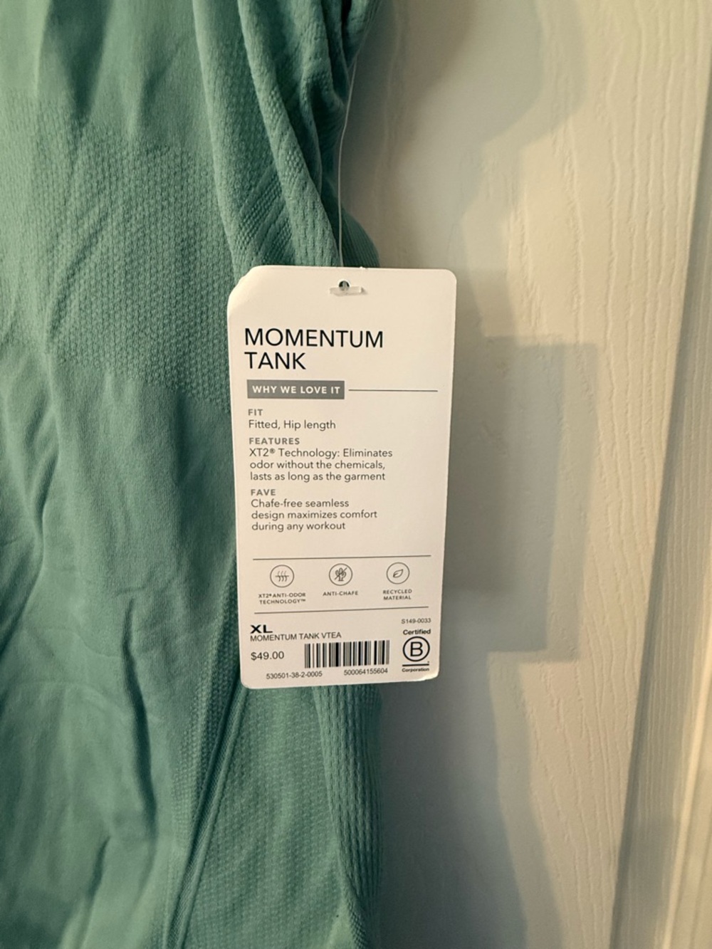 Athleta Women's Teal Momentum Racerback Tank Top - Picture 3 of 4